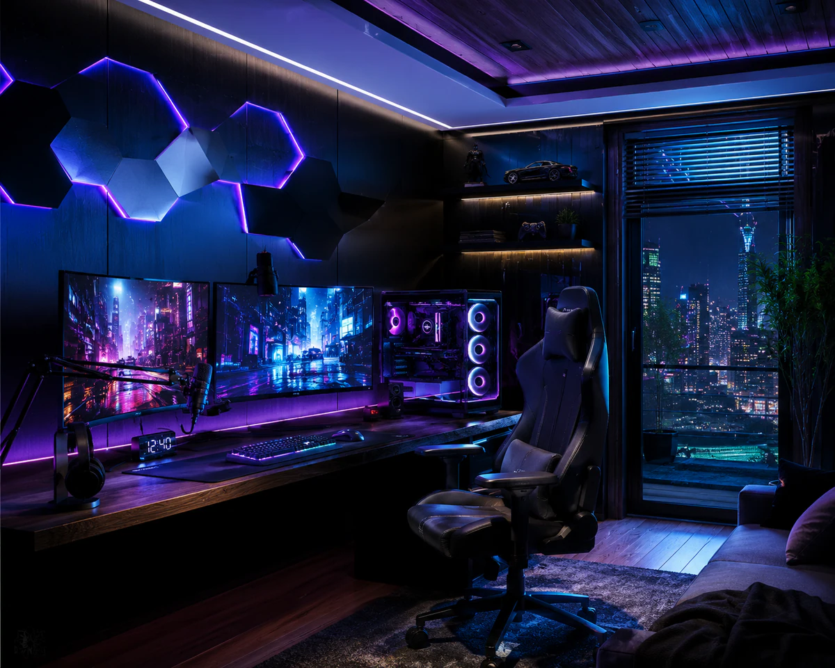 3D gaming room render